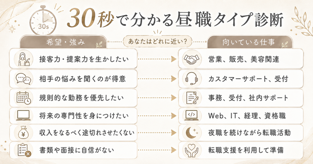 30秒で分かる昼職タイプ診断